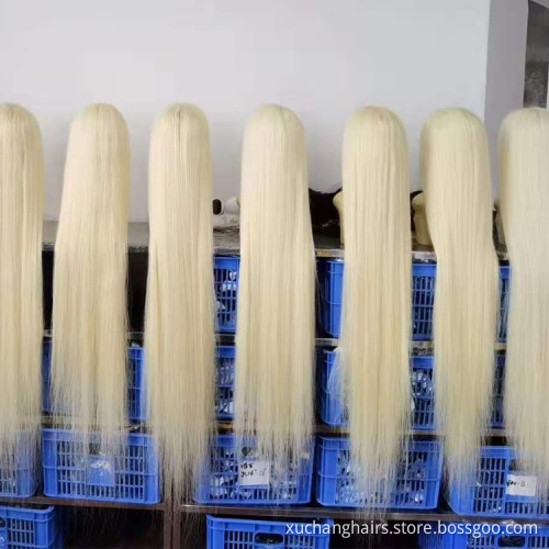 Cheap raw human 613 virgin russian blonde hair bundles,613 human hair weave extensions blonde,613 cuticle aligned hair human